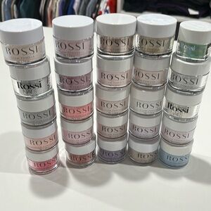 ROSSI GLAM POWDER FOR NAIL DIP- 25 jars .6oz, variety of colors